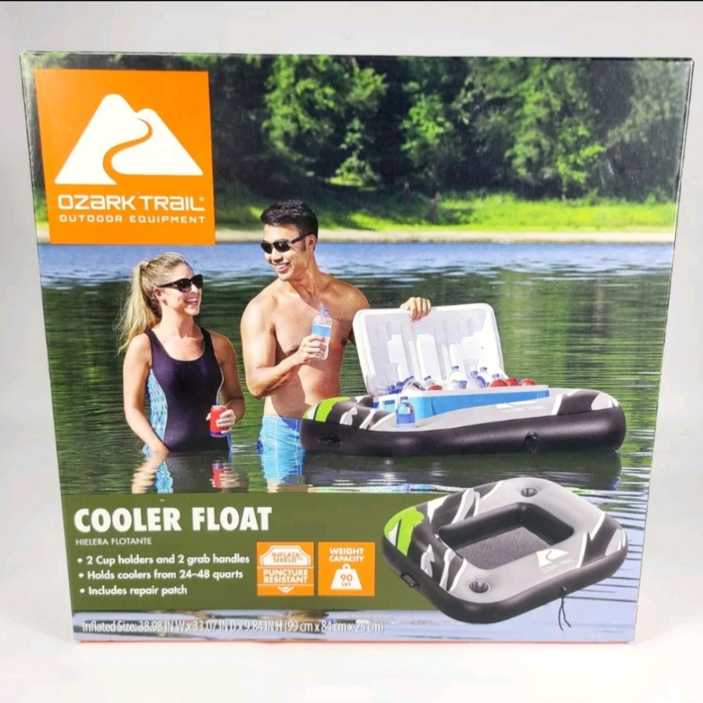 Ozark Trail Floating Cooler Float 2 Cup Holders Heavy Duty Handles 33x39 NIB
